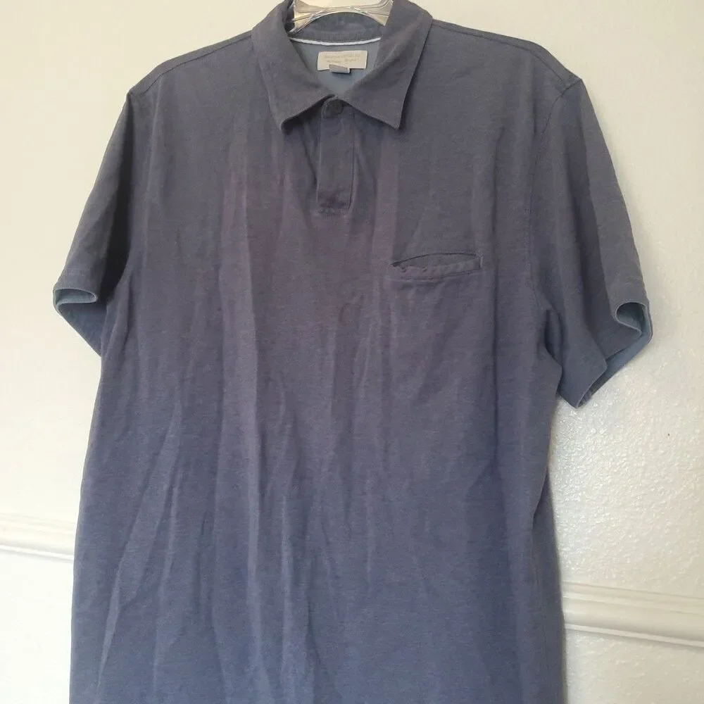 Banana Republic Men’s Polo Shirt Sz XL Fitted Pima Cotton Blue Short Sleeves